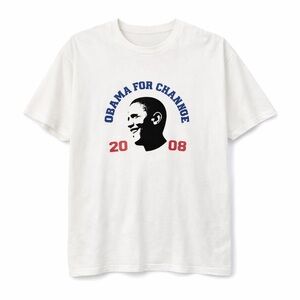 Barack Obama 2008 3XL for Change President 0352 White T-Shirt men’s tee